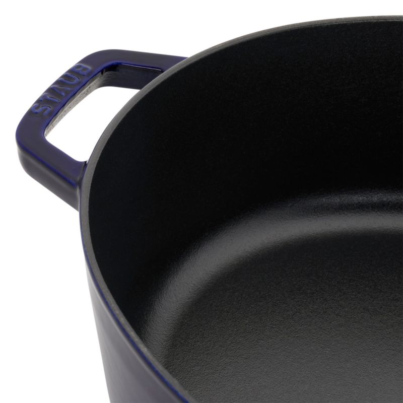 Staub 6.25-Qt Dark Blue Enameled Cast Iron Shallow Oval Dutch Oven - image 8 of 9