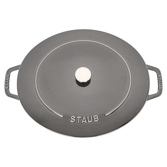 Staub 6.25-Qt. Graphite Enameled Cast Iron Shallow Oval Dutch Oven