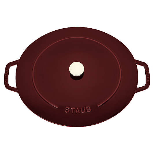 Staub 6.25-Qt. Grenadine Enameled Cast Iron Shallow Oval Dutch Oven