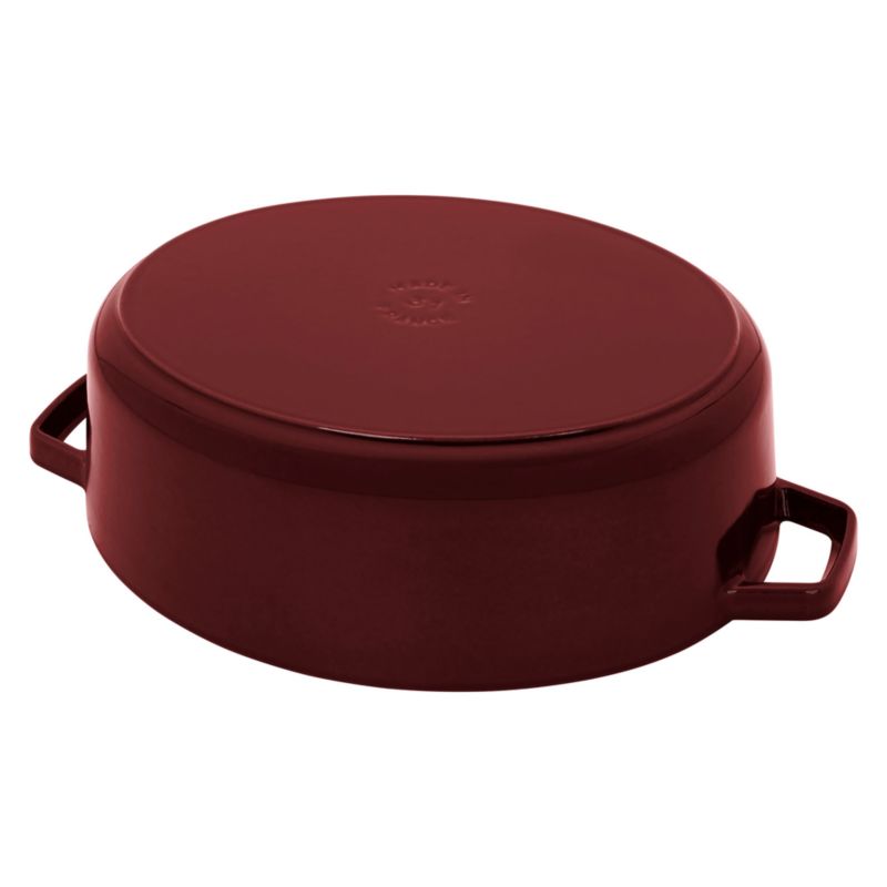 Staub 6.25-Qt. Grenadine Enameled Cast Iron Shallow Oval Dutch Oven