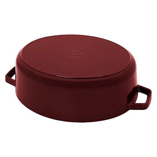 Staub 6.25-Qt. Grenadine Enameled Cast Iron Shallow Oval Dutch Oven