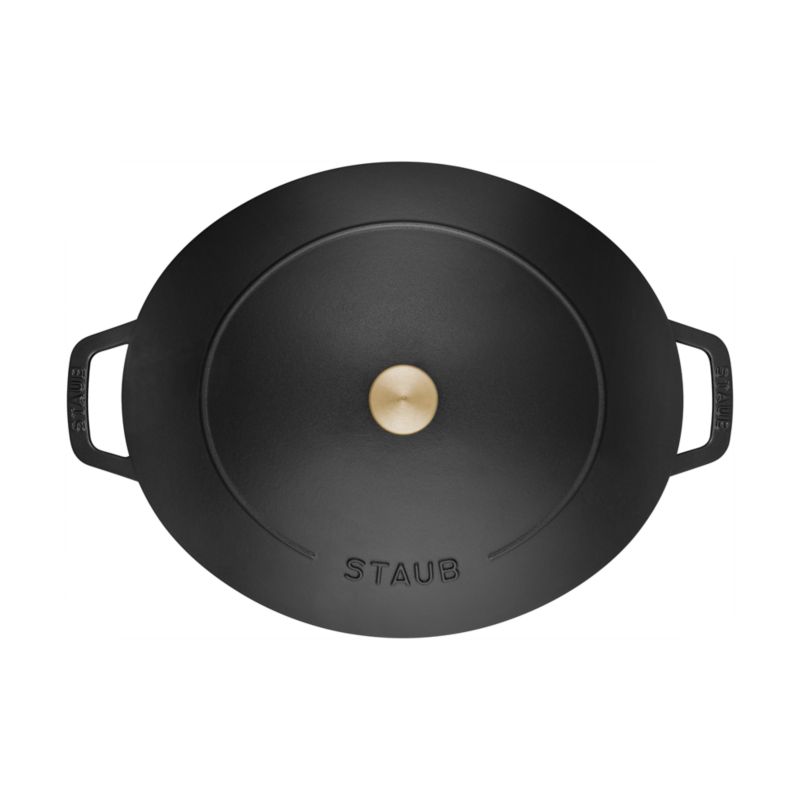 Staub 6.25-Qt. Matte Black Enameled Cast Iron Shallow Oval Dutch Oven