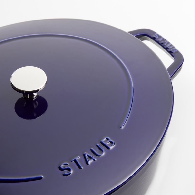 Staub 6.25-Qt Dark Blue Enameled Cast Iron Shallow Oval Dutch Oven - image 5 of 9