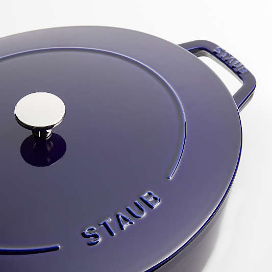 Staub 6.25-Qt Dark Blue Enameled Cast Iron Shallow Oval Dutch Oven