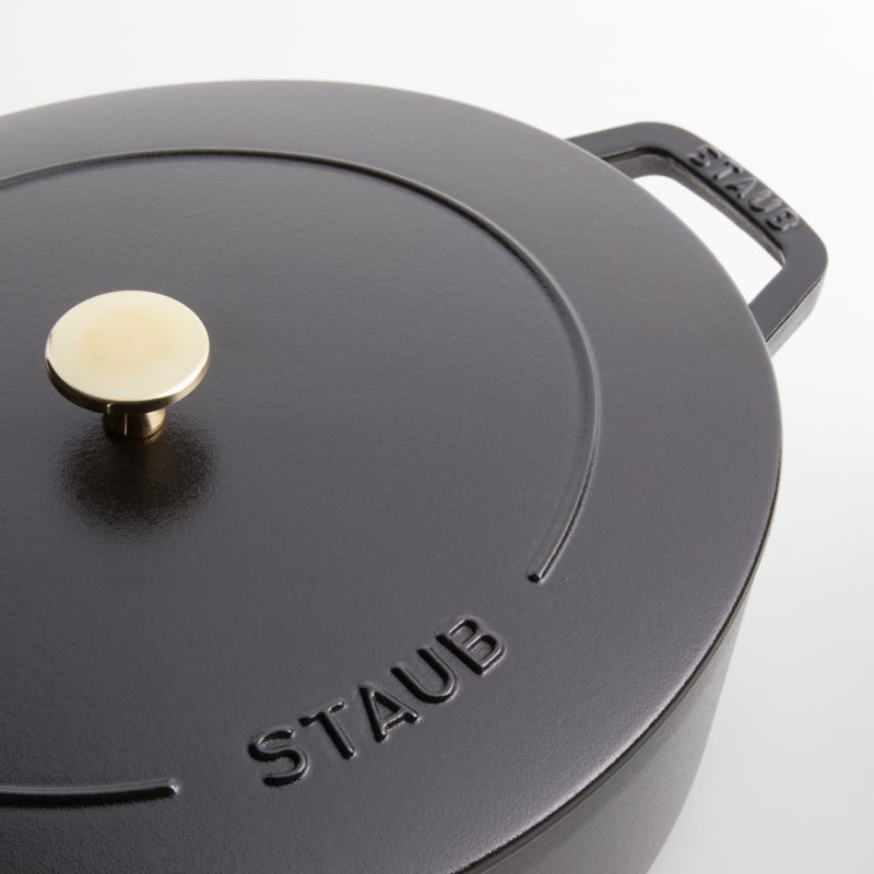 Staub 6.25-Qt. Matte Black Enameled Cast Iron Shallow Oval Dutch Oven