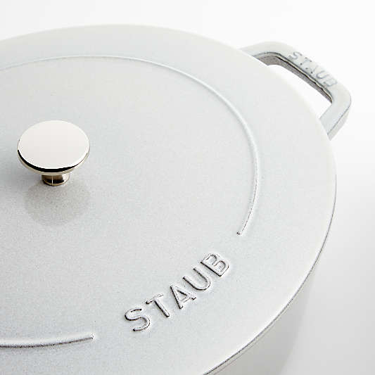 Staub 6.25-Qt. White Truffle Enameled Cast Iron Shallow Oval Dutch Oven