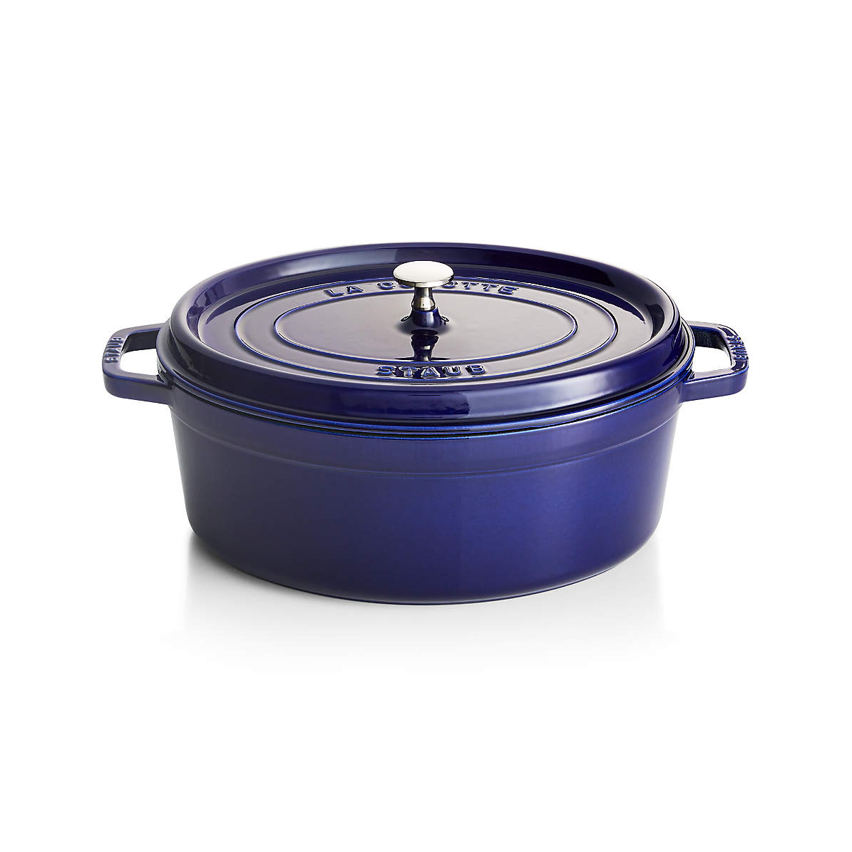 Staub 7 Qt. Cast Iron Oval Dutch Oven in Dark Blue