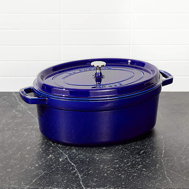 Staub 9 Qt. Cast Iron Round Dutch Oven in Dark Blue – Premium Home