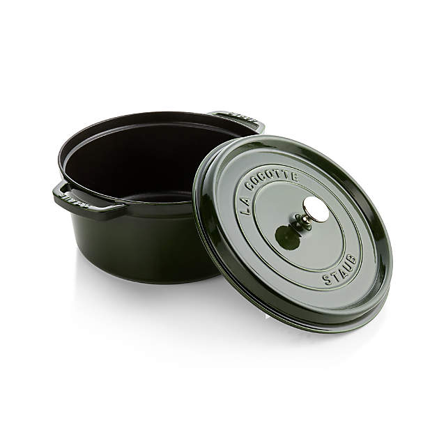 Staub 7-qt Cast Iron Round Cocotte - Basil