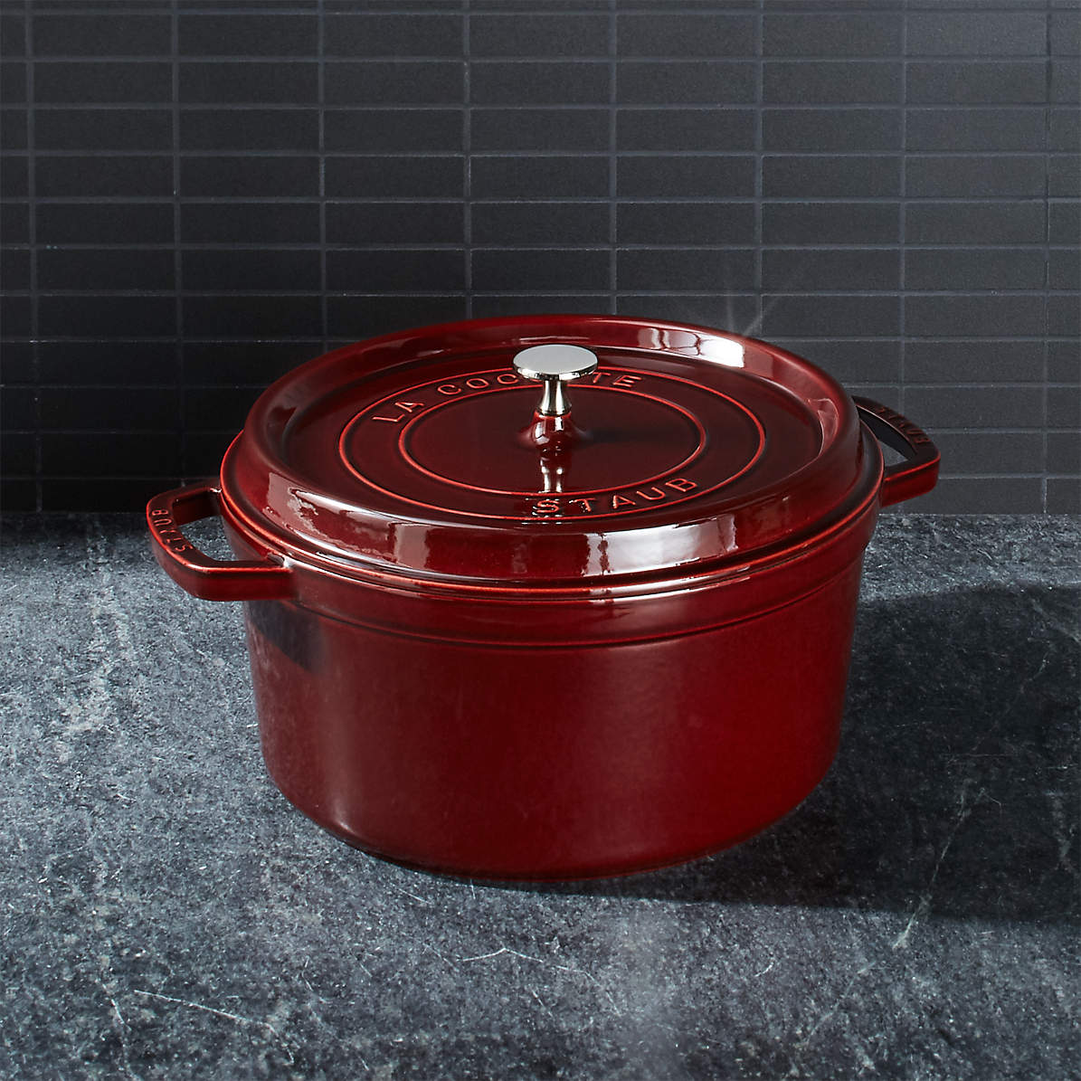  STAUB Cast Iron Dutch Oven 7-qt Round Cocotte, Made in