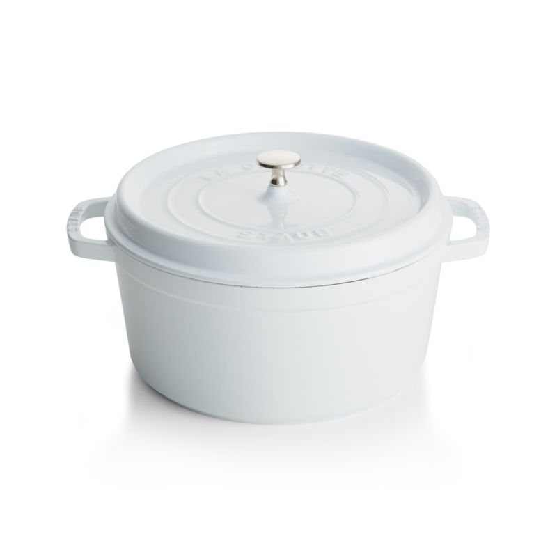 Staub 7-Qt White Cocotte + Reviews | Crate & Barrel