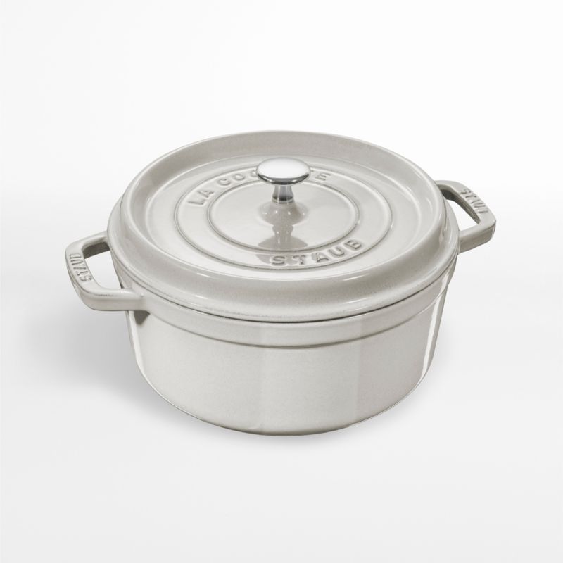 Staub 5.5-Qt. Round Cocotte, White Truffle