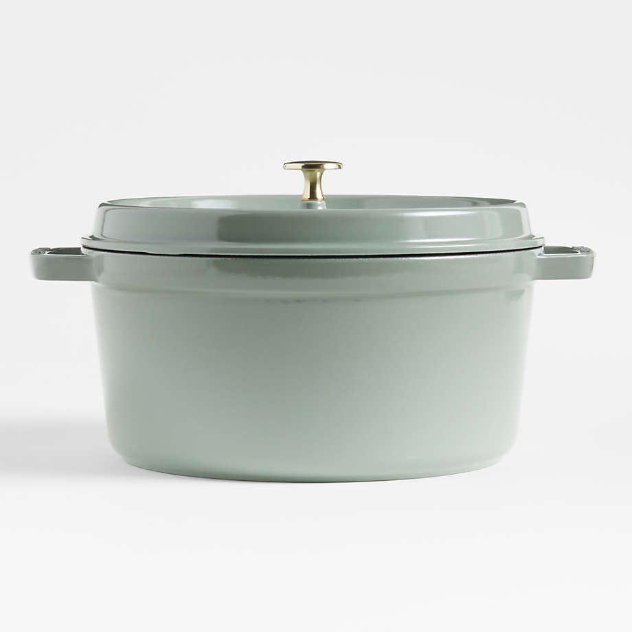 Staub 7-Qt. Eucalyptus Round Cocotte + Reviews | Crate & Barrel