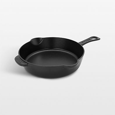 View Staub ® 8.5" Matte Black Enameled Cast Iron Traditional Deep Skillet details