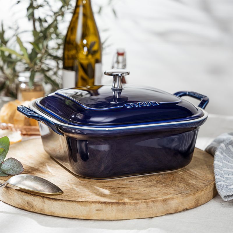 Staub ® Dark Blue 9" Square Covered Baker - image 1 of 6