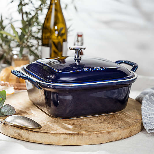 Staub ® Dark Blue 9" Square Covered Baker