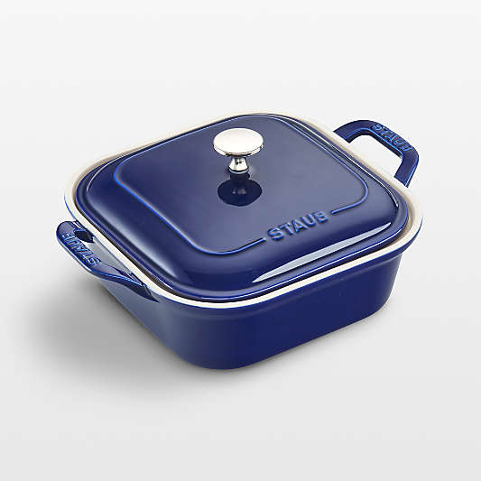 Staub ® Dark Blue 9" Square Covered Baker