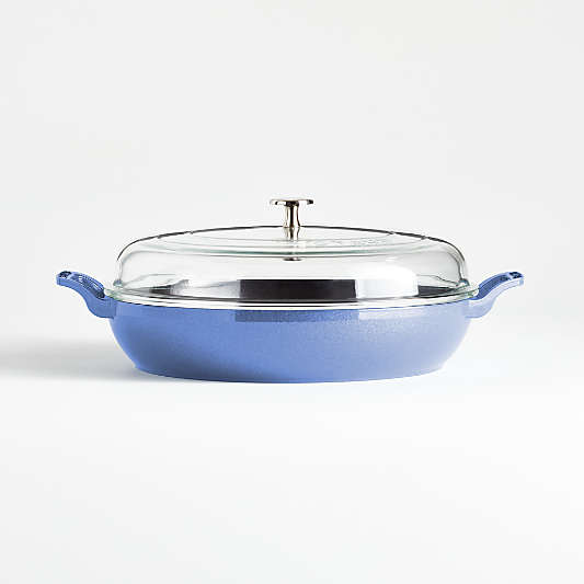 Staub ® 3.5-Qt Metallic Blue Braiser with Glass Lid