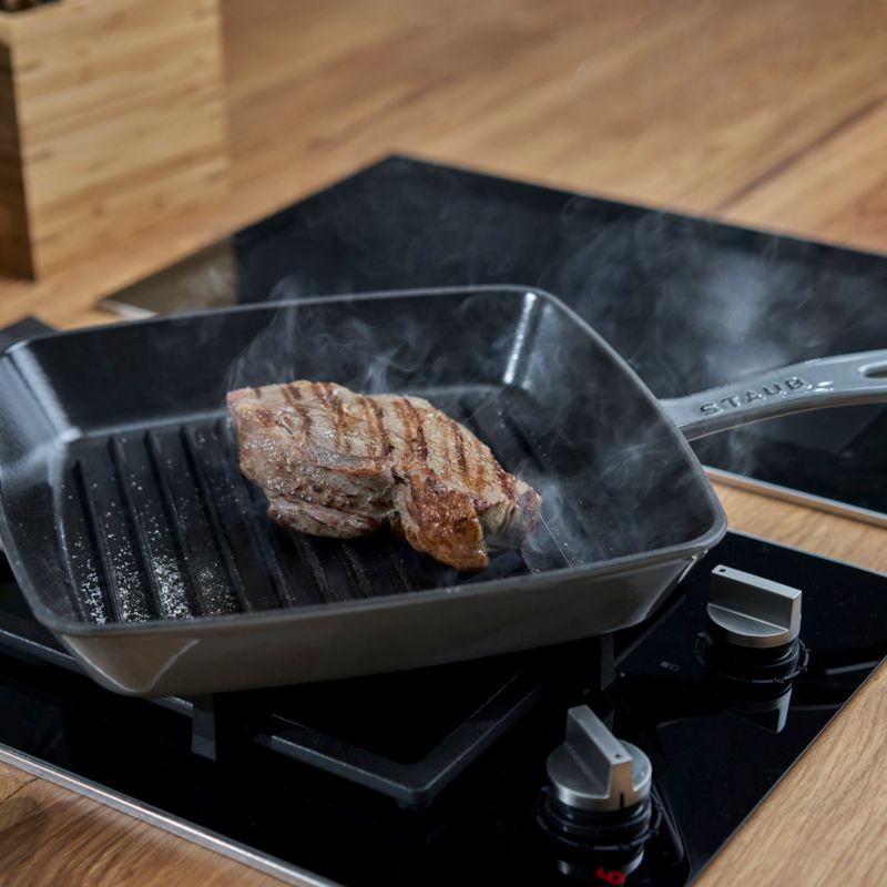 Staub Graphite 10" Square Grill Pan + Reviews | Crate And Barrel