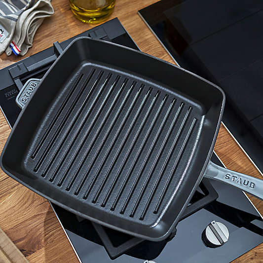 Staub ® 12" Graphite Grey Enameled Cast Iron Square Grill Pan