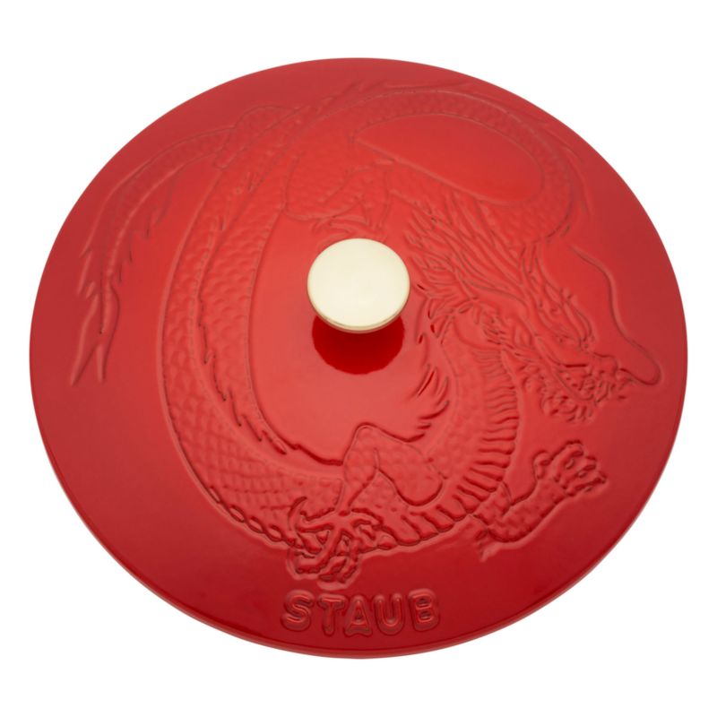 Staub ® 2.5-Qt. Cherry Cast Iron Saute Pan with Dragon Lid - image 5 of 6