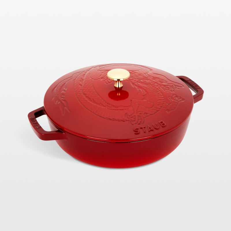 Staub ® 2.5-Qt. Cherry Cast Iron Saute Pan with Dragon Lid - image 0 of 6