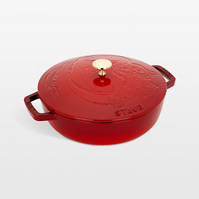 View Staub ® 2.5-Qt. Cherry Cast Iron Saute Pan with Dragon Lid details