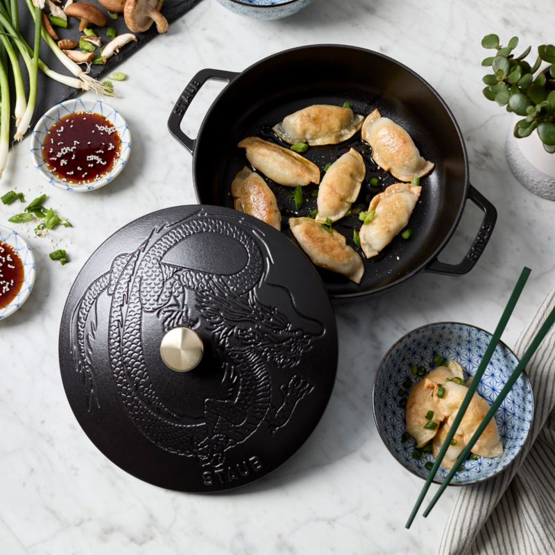 Staub ® 2.5-Qt. Matte Black Cast Iron Saute Pan with Dragon Lid - image 1 of 7