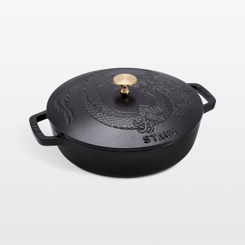 Staub ® 2.5-Qt. Matte Black Cast Iron Saute Pan with Dragon Lid - image 0 of 7