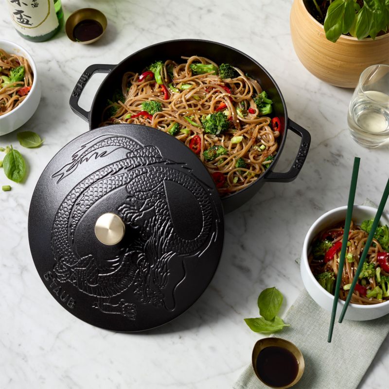 Staub ® 3.75-Qt. Matte Black Cast Iron Essential French Oven with Dragon Lid - image 1 of 6