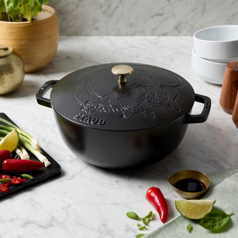 Staub ® 3.75-Qt. Matte Black Cast Iron Essential French Oven with Dragon Lid - image 2 of 6