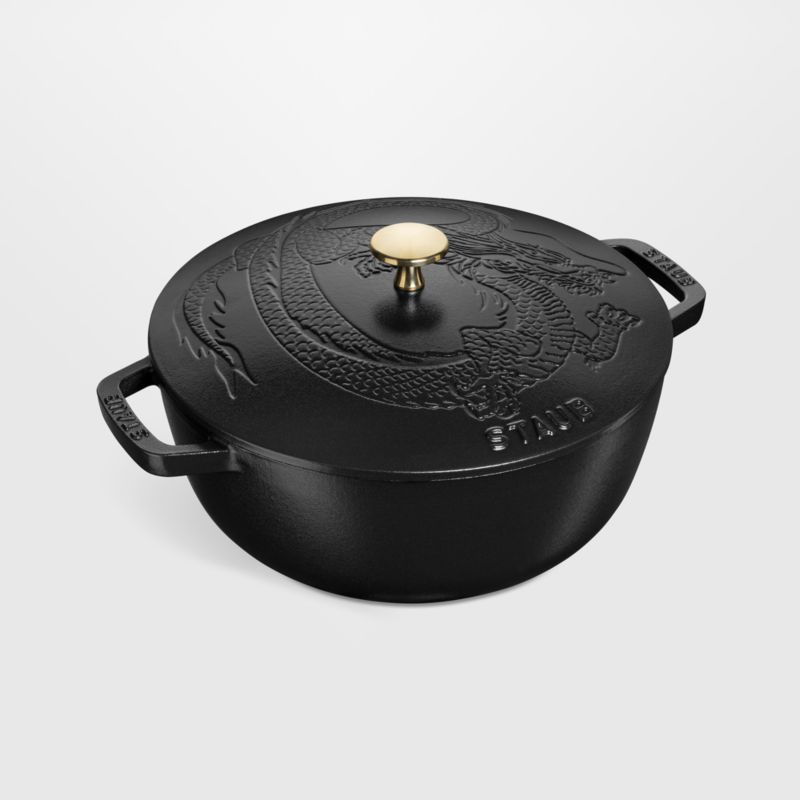 Staub ® 3.75-Qt. Matte Black Cast Iron Essential French Oven with Dragon Lid - image 0 of 6