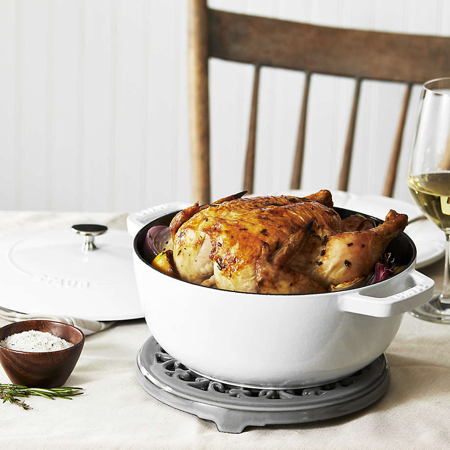 Staub Essential White 3.75-Qt. French Oven + Reviews | Crate & Barrel