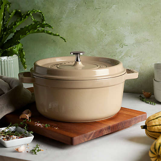 Staub ® Sesame 4-Qt. Round Cocotte with Brass Knob