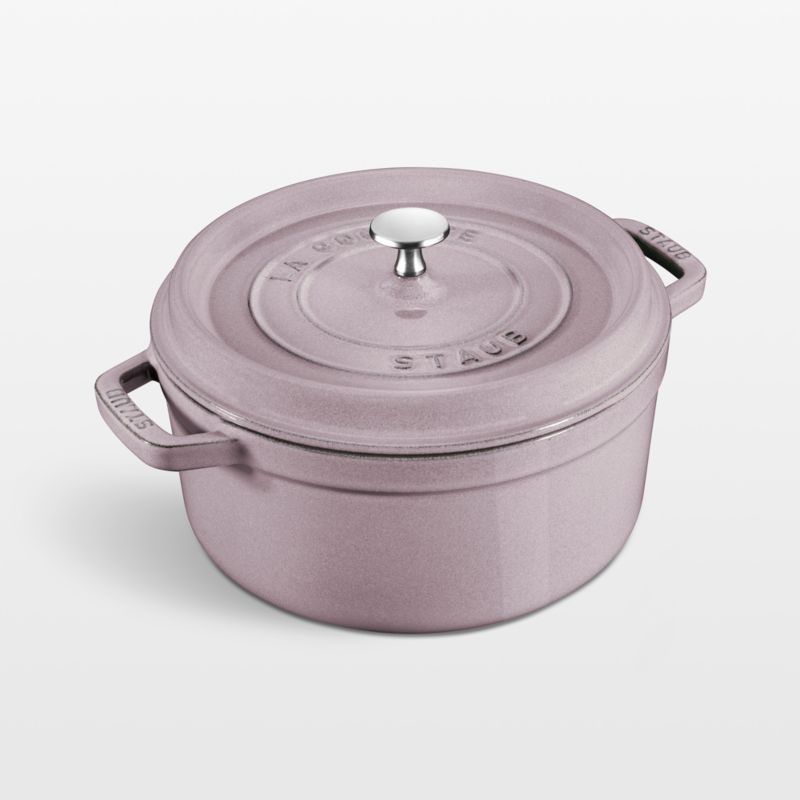 Staub 5.5-Qt. Lilac Round Cocotte + Reviews | Crate & Barrel