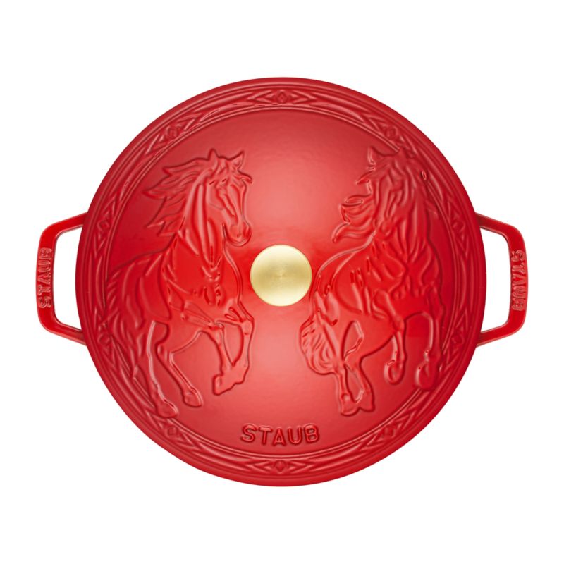 Staub ® Cherry 5-Qt. French Oven with Horse Lid - image 2 of 5