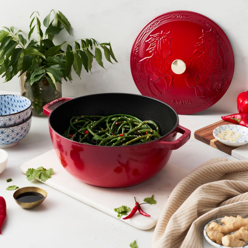 Staub ® Cherry 5-Qt. French Oven with Horse Lid - image 1 of 5