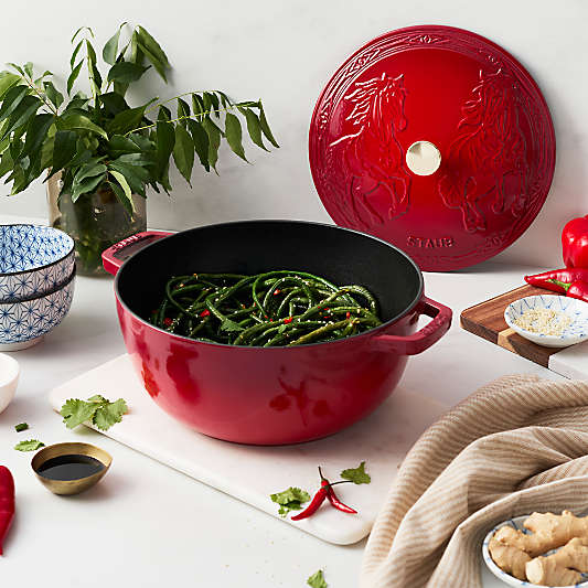 Staub ® Cherry 5-Qt. French Oven with Horse Lid