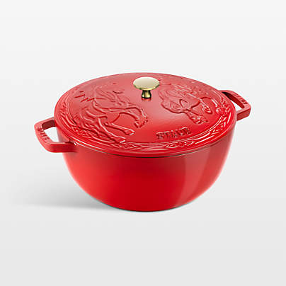 Staub ® Cherry 5-Qt. French Oven with Horse Lid