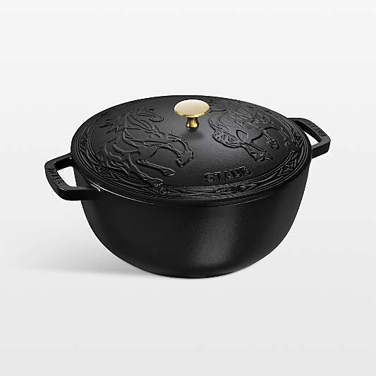 Staub ® Matte Black 5-Qt. French Oven with Horse Lid