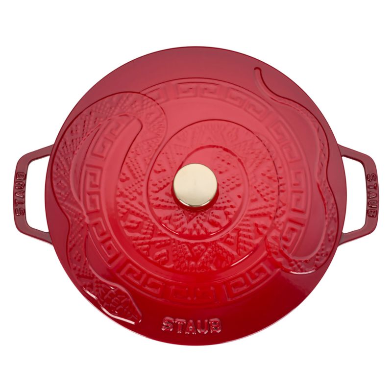 Staub ® 5-Qt. Cherry Cast Iron Essential French Oven with Snake Lid - image 6 of 7