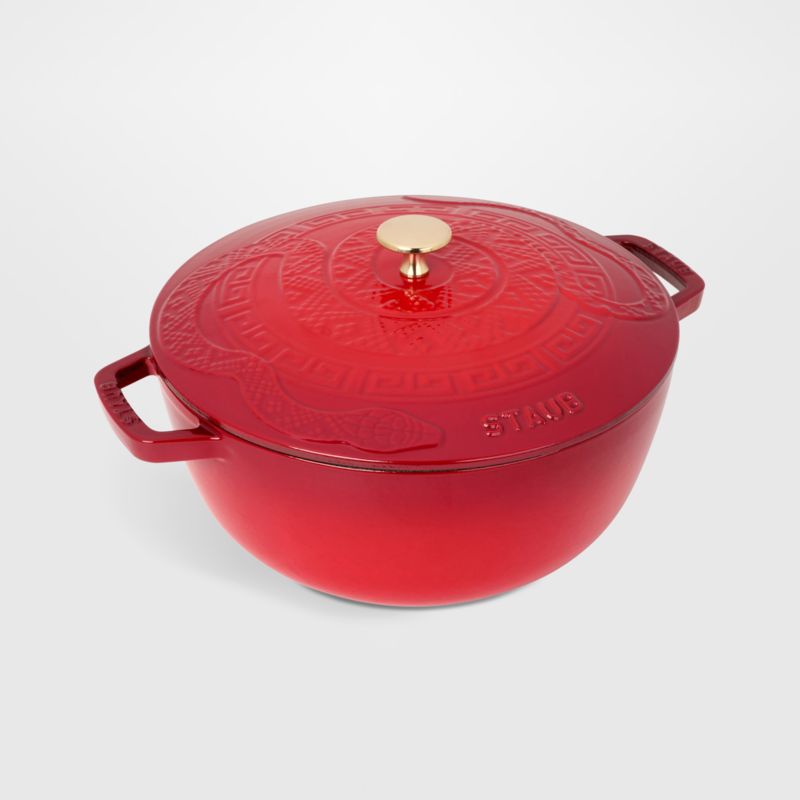 Staub ® 5-Qt. Cherry Cast Iron Essential French Oven with Snake Lid - image 0 of 7