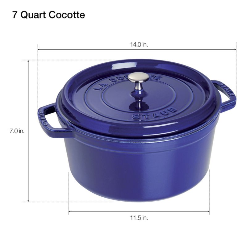 Staub ® 7-Qt Dark Blue Round Cocotte - image 6 of 12