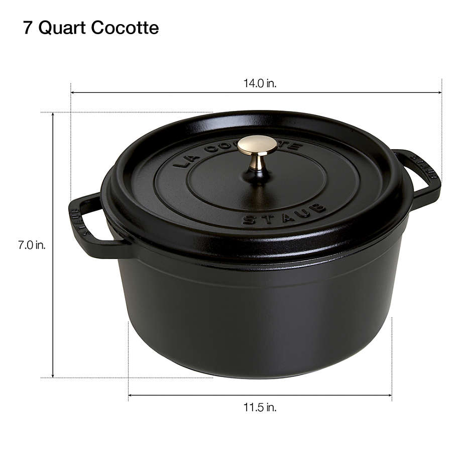 Staub 7-Qt Matte Black Cocotte + Reviews