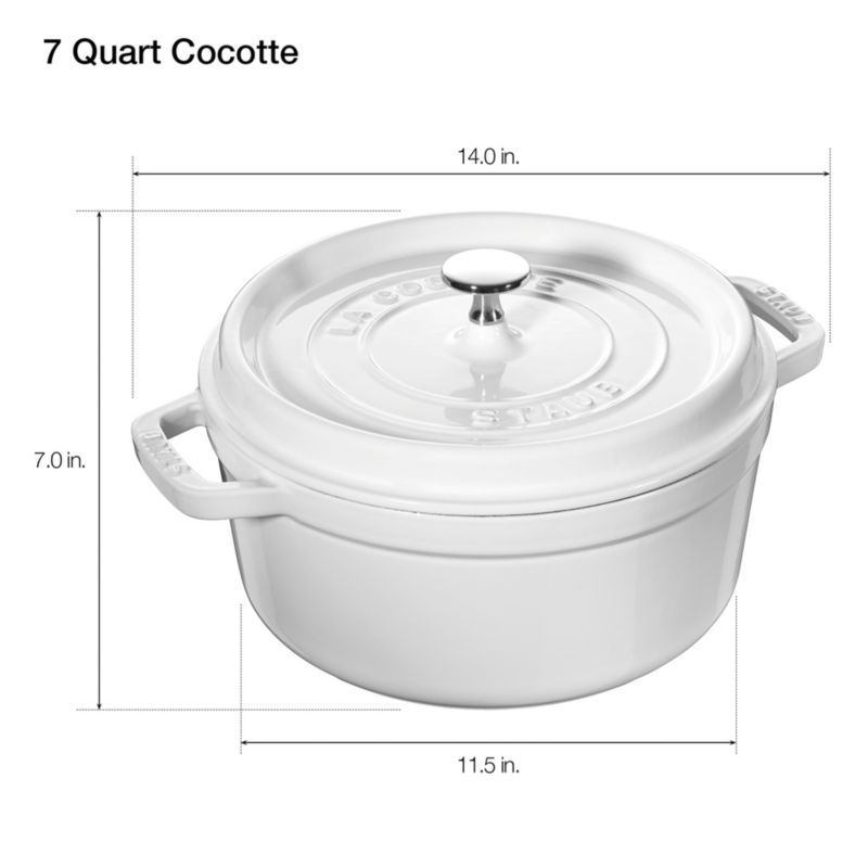 Staub 7-qt White Cocotte + Reviews 