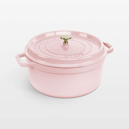 Staub Cast Iron 5.5-Qt Round Dutch Oven in Peony Pink