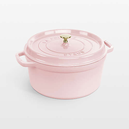 Staub Cast Iron 7-Qt Round Dutch Oven in Peony Pink