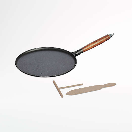 Staub ® Matte Black Cast Iron 11" Crepe Pan with Spreader and Spatula