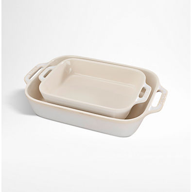 View Staub ® Rustic Ivory 2-Piece Rectangular Baker Set details