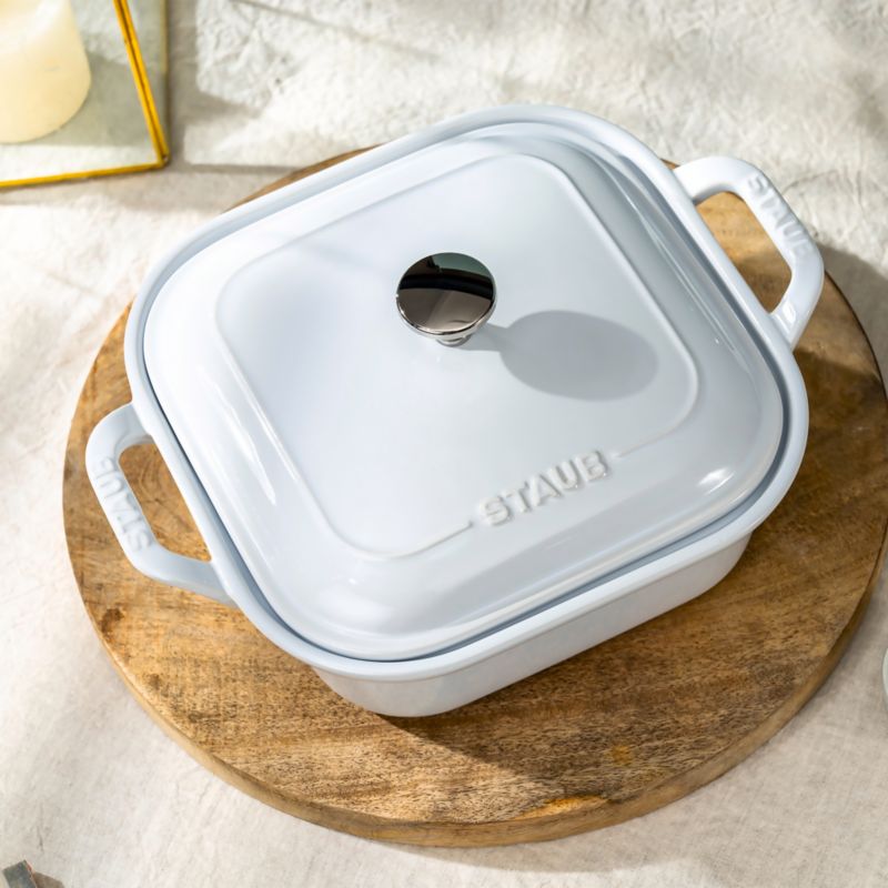 Staub ® 9" White Square Covered Baking Dish - image 1 of 6